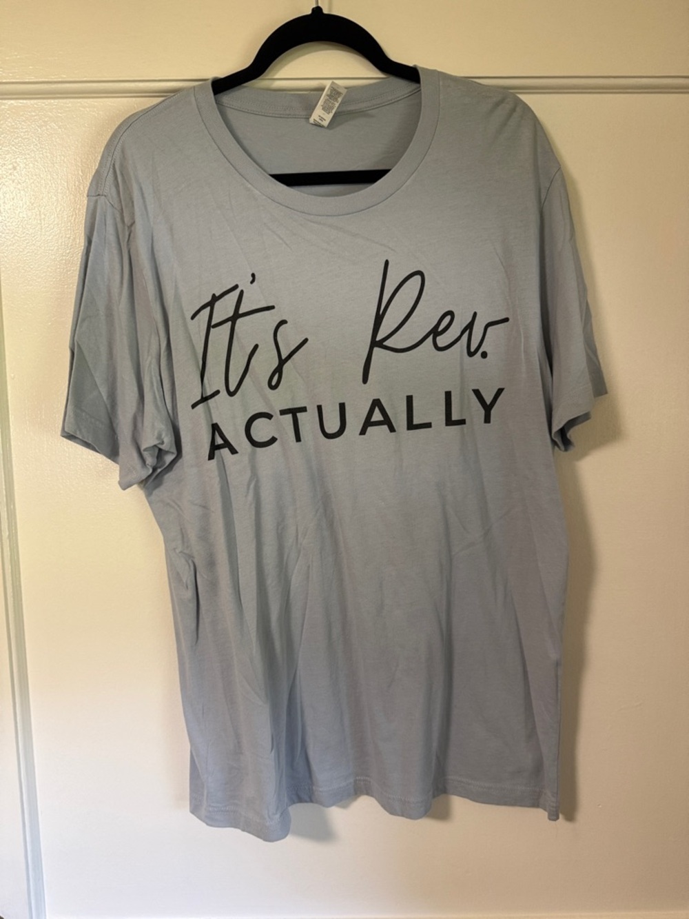 Bella Canvas Light Blue Short-Sleeve Graphic Tee - "It's Rev. Actually"